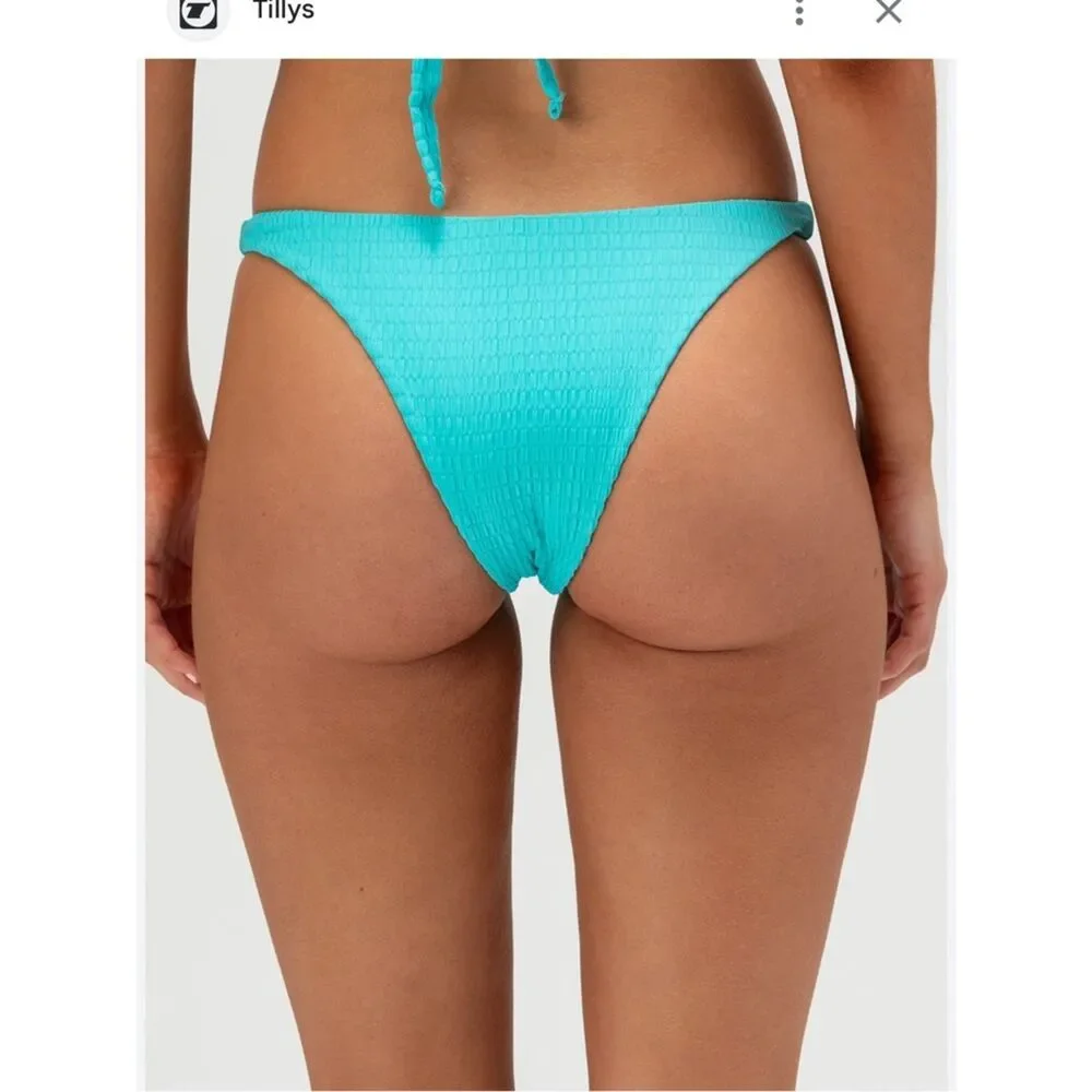 NWT Full Tilt (Tilly’s) Aqua Smocked Skimpy Bikini Bottoms | Cheeky